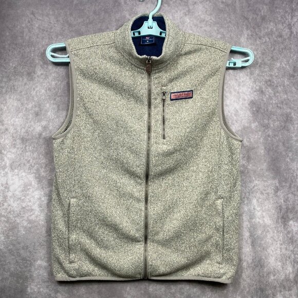 Vineyard Vines Other - Vineyard Vines Marthas Vineyard Links Vest Mens Medium Gray Performance Full Zip